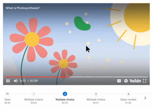 Interactive questions for YouTube videos in Google Classroom